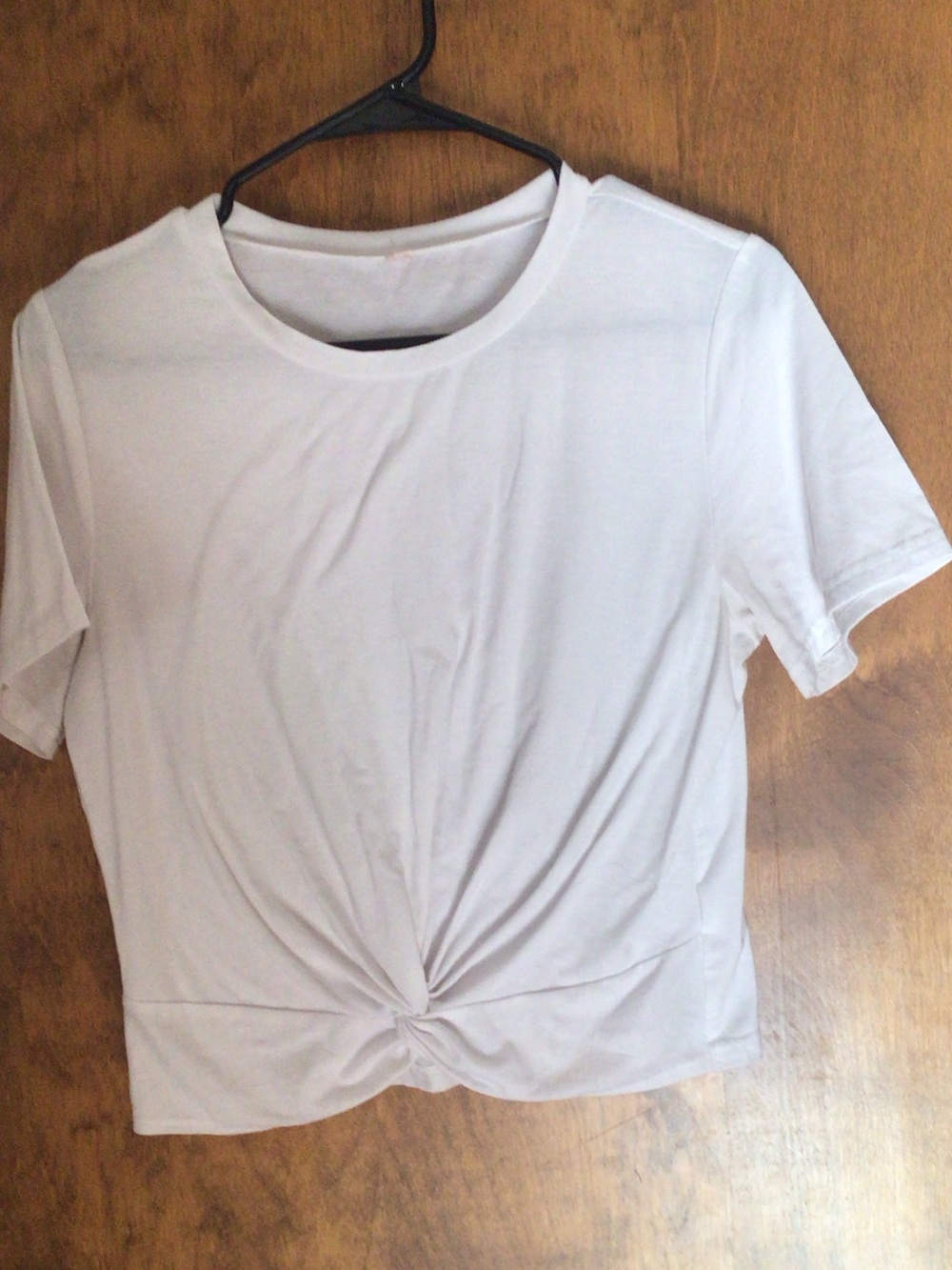 Knot Front Short Sleeve Tee in White